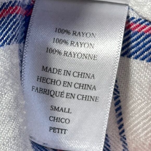 Rails Hunter White/Blue/Raspberry Flannel Button Down Shirt Sz S - Picture 7 of 10